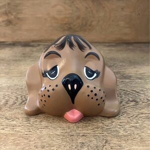 Vintage Hand Painted Puppy Dog Face Eyeglasses Holder